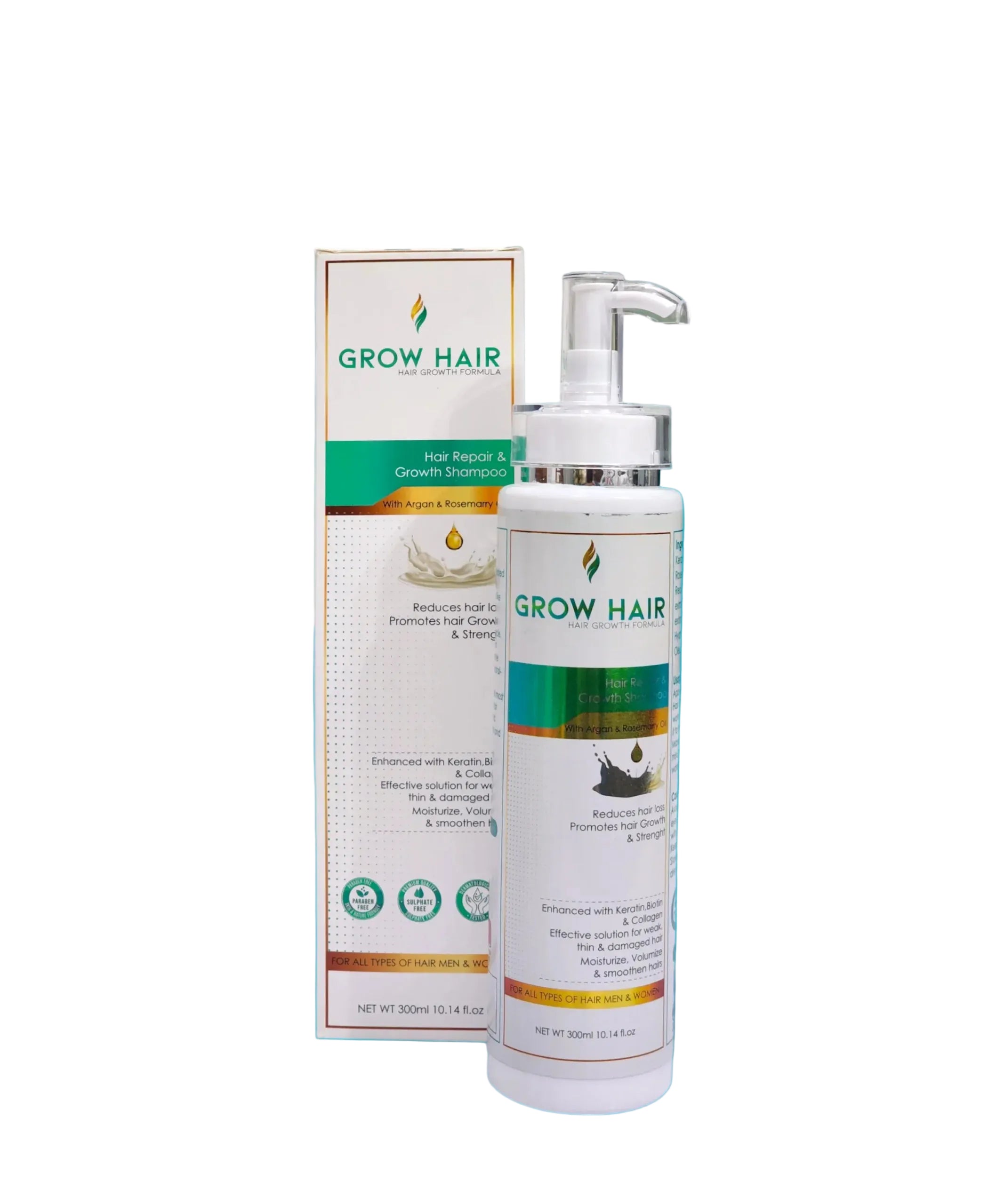 Grow Hair Shampoo 300ml for hair strengthening and reduced hair fall