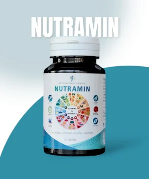 Nutramin Multivitamin Bottle with Essential Vitamins, Minerals, and Natural Ginseng for Daily Health