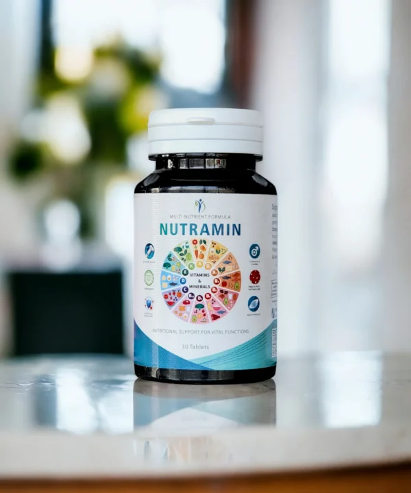Nutramin Multivitamin Bottle with Essential Vitamins, Minerals, and Natural Ginseng for Daily Health