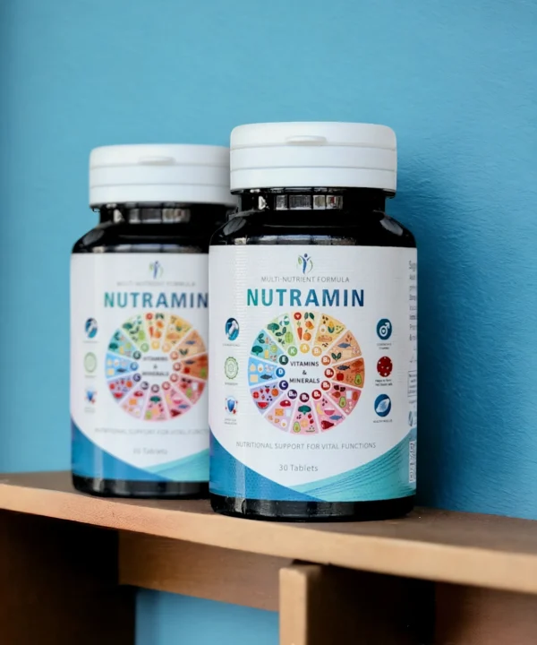 Nutramin Multivitamin Bottle with Essential Vitamins, Minerals, and Natural Ginseng for Daily Health