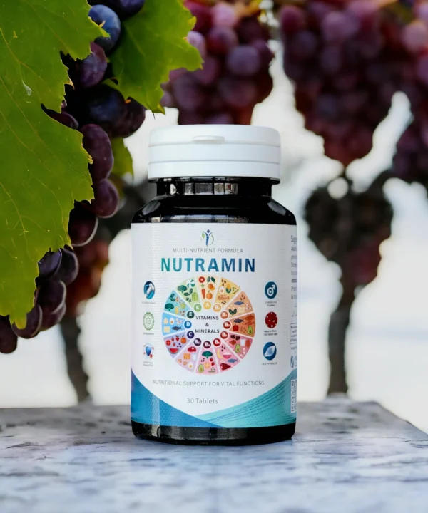 Nutramin Multivitamin Bottle with Essential Vitamins, Minerals, and Natural Ginseng for Daily Health