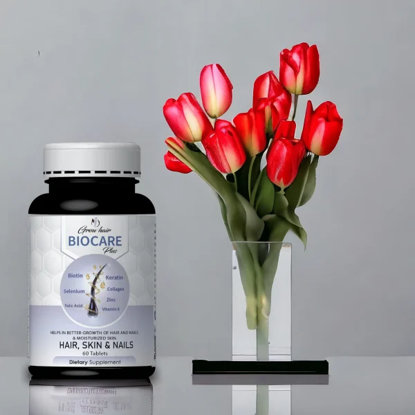 Biocare Plus – Nourishing beauty supplement for healthier hair, skin, and nails. the powerful blend of Biotin, collagen, keratin, and zinc and more