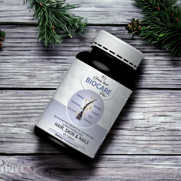 Biocare Plus – Nourishing beauty supplement for healthier hair, skin, and nails. the powerful blend of Biotin, collagen, keratin, and zinc and more