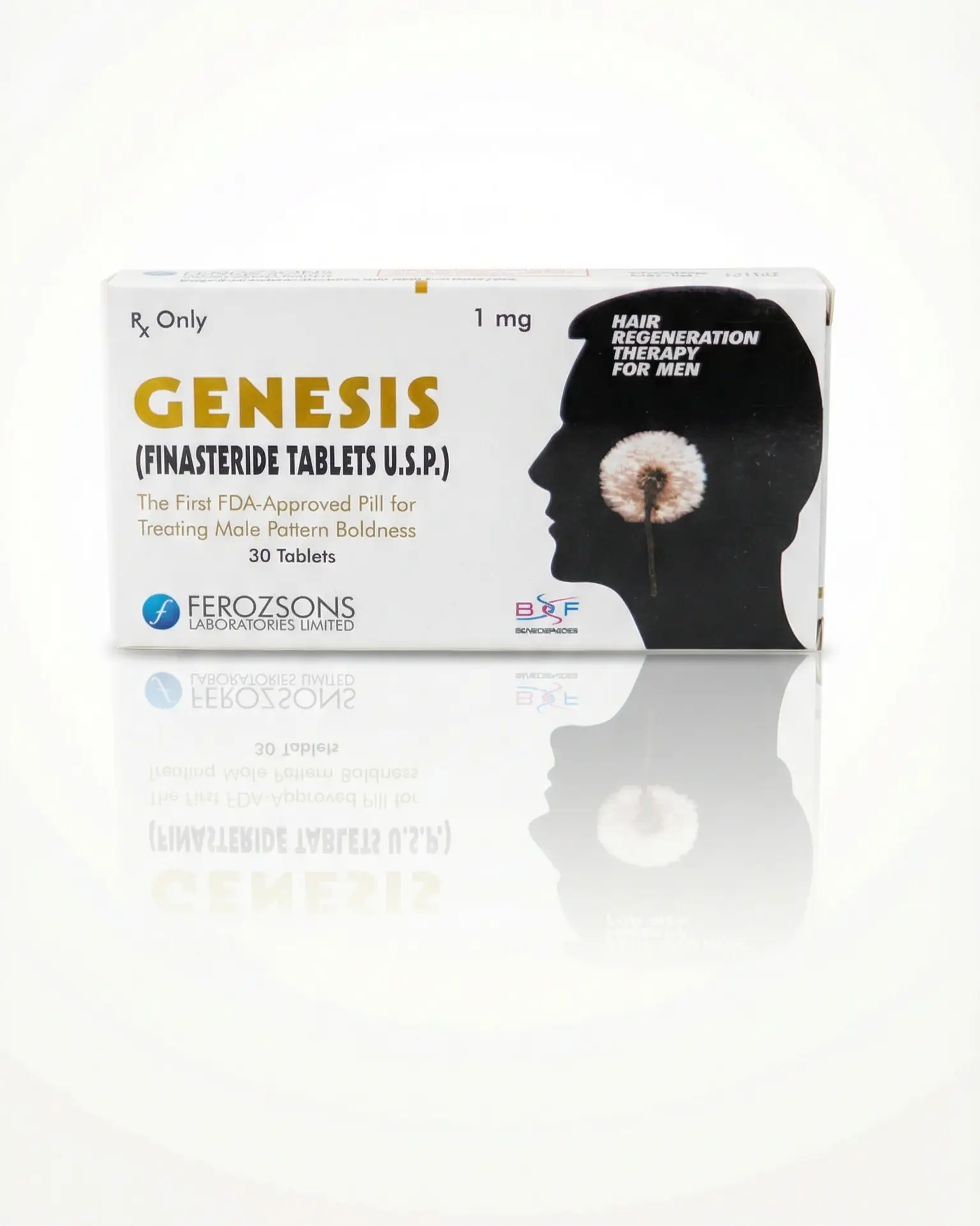 Genesis finasteride 1mg tablets USP box, FDA-approved hair regeneration therapy for men with hair loss