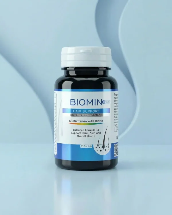Biomin Plus Tablets hair support dietary supplement with biotin for stronger hair, skin support, and overall health