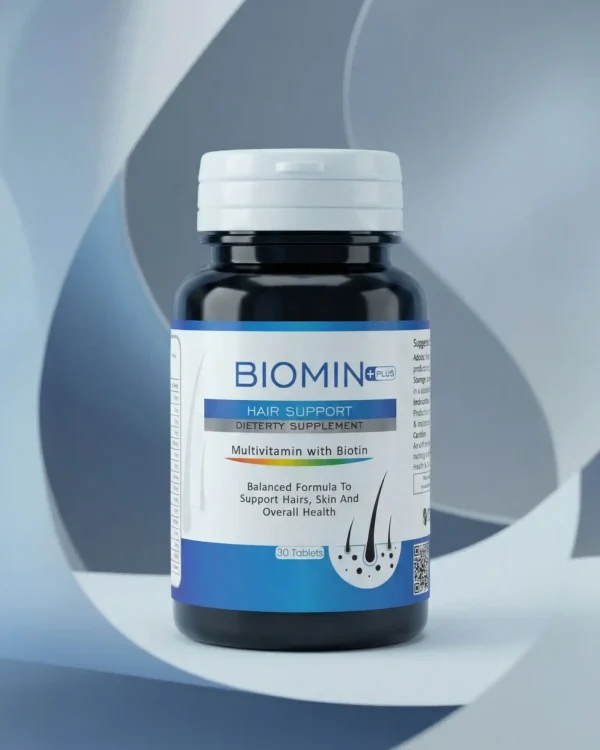 Biomin Plus Tablets hair support dietary supplement with biotin for stronger hair, skin support, and overall health