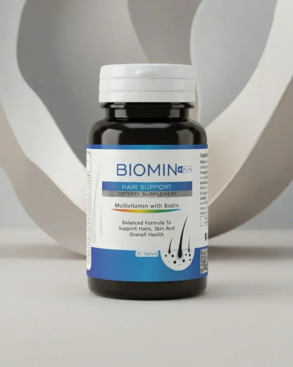 Biomin Plus Tablets hair support dietary supplement with biotin for stronger hair, skin support, and overall health