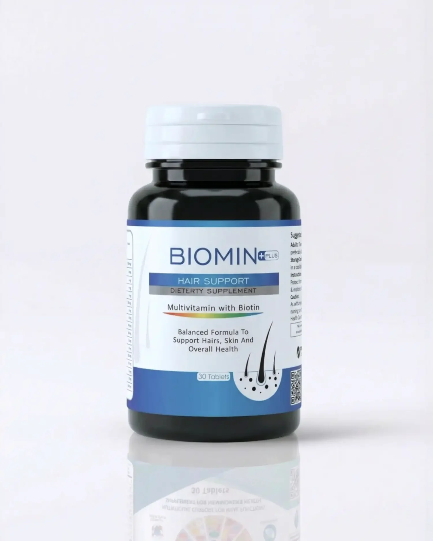 Biomin Plus Tablets hair support dietary supplement with biotin for stronger hair, skin support, and overall health