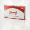 Finset finasteride 1mg tablet box for treating male pattern baldness and hair loss control