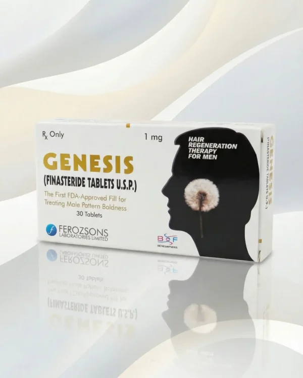 Genesis finasteride 1mg tablets USP box, FDA-approved hair regeneration therapy for men with hair loss