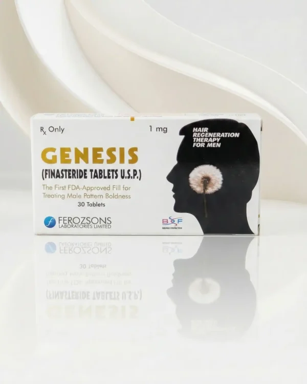 Genesis finasteride 1mg tablets USP box, FDA-approved hair regeneration therapy for men with hair loss