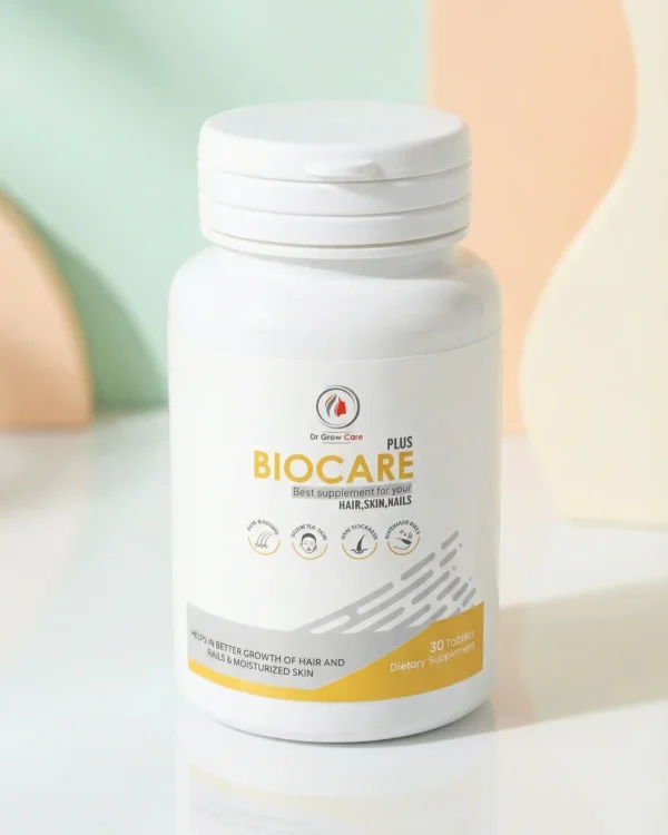 Dr Grow Care BioCare Plus dietary supplement tablets for hair growth, skin health, and nail strength