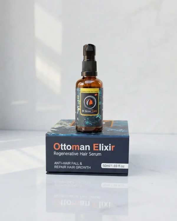 Dr Grow Care hair serum bottle with premium box packaging, formulated in Turkey having Redensyl 3% for hair growth and scalp nourishment