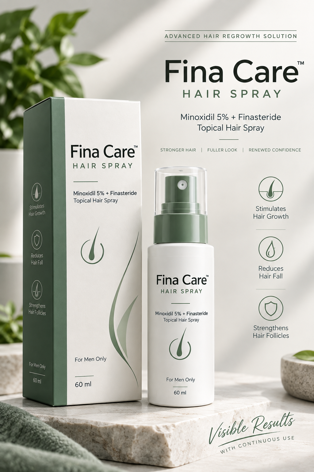 Fina Care Hair Spray | Minoxidil 5% + Finasteride for Hair Loss